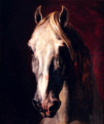 Géricault, Tête de cheval blanc. huile sur toile - Paris, musée du Louvre.