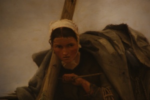 Francis Tattegrain, la ramasseuse d'épaves, détail, 1880.